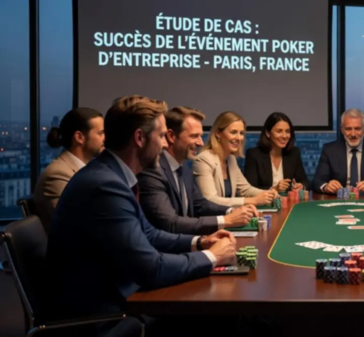 Vue d'ensemble d'un événement avec plusieurs tables de poker en activité