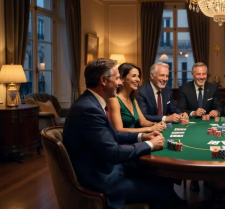 Table de poker animée lors d'un événement convivial